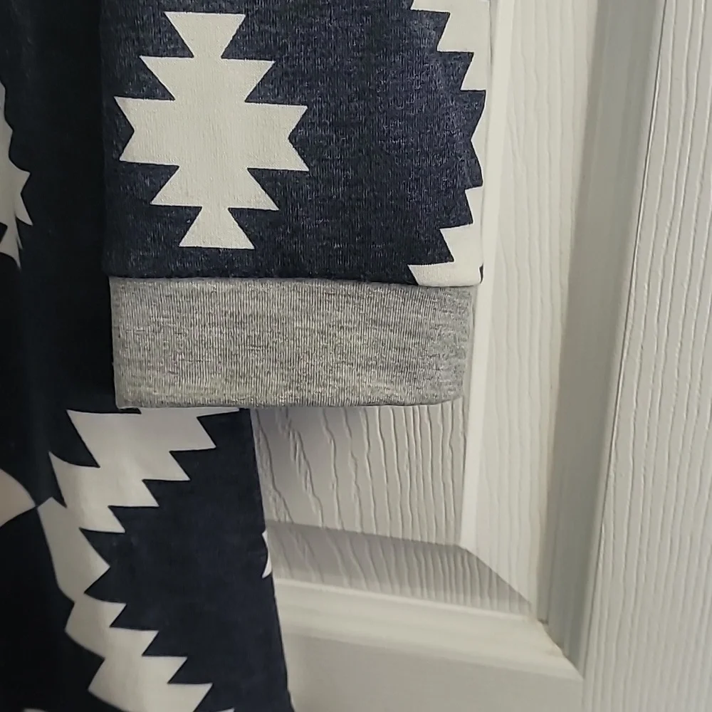 Navy & White Aztec Dress - Picture 2 of 6